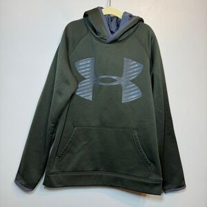 Under Armour Kids Boys Loose Fit Hoodie Sweatshirt Green Youth Size Medium